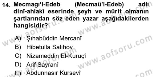 Çağdaş Türk Edebiyatları 1 Dersi 2023 - 2024 Yılı (Vize) Ara Sınav Soruları 14. Soru