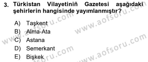 Çağdaş Türk Edebiyatları 1 Dersi Ara Sınavı Deneme Sınav Soruları 3. Soru