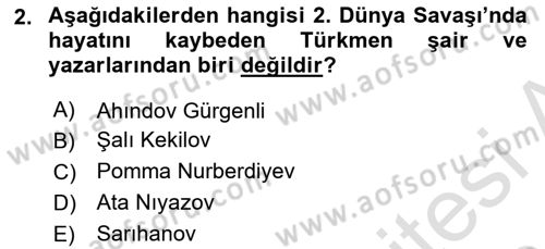 Çağdaş Türk Edebiyatları 1 Dersi 2023 - 2024 Yılı (Final) Dönem Sonu Sınav Soruları 2. Soru