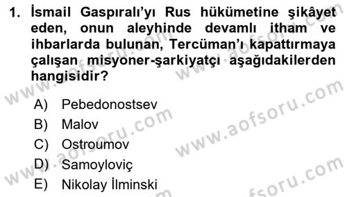 Çağdaş Türk Edebiyatları 1 Dersi 2023 - 2024 Yılı Yaz Okulu Sınav Soruları 1. Soru