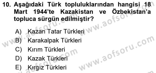 Çağdaş Türk Edebiyatları 1 Dersi 2023 - 2024 Yılı Yaz Okulu Sınav Soruları 10. Soru