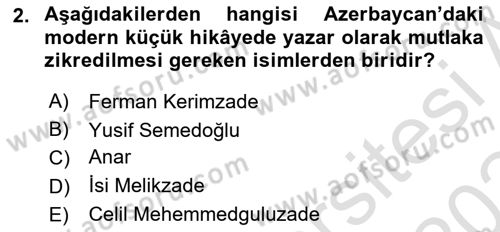 Çağdaş Türk Edebiyatları 1 Dersi 2023 - 2024 Yılı Yaz Okulu Sınav Soruları 2. Soru