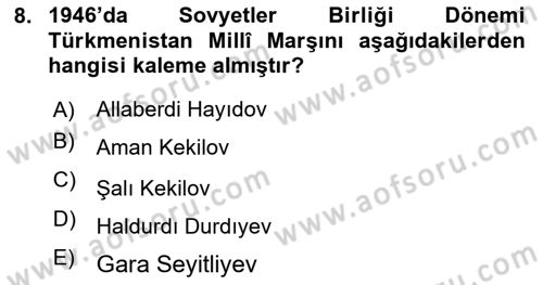 Çağdaş Türk Edebiyatları 1 Dersi 2023 - 2024 Yılı Yaz Okulu Sınav Soruları 8. Soru