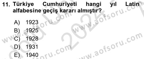 Çağdaş Türk Edebiyatları 1 Dersi Ara Sınavı Deneme Sınav Soruları 11. Soru