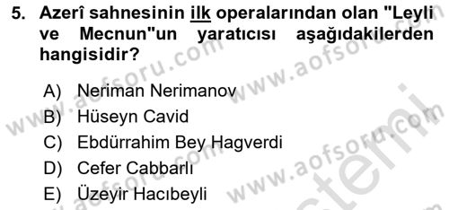 Çağdaş Türk Edebiyatları 1 Dersi Ara Sınavı Deneme Sınav Soruları 5. Soru