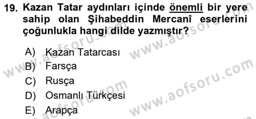 Çağdaş Türk Edebiyatları 1 Dersi 2024 - 2025 Yılı Yaz Okulu Sınav Soruları 19. Soru