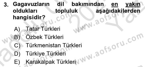 Çağdaş Türk Edebiyatları 1 Dersi 2024 - 2025 Yılı Yaz Okulu Sınav Soruları 3. Soru