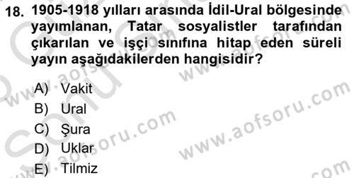 Çağdaş Türk Edebiyatları 1 Dersi 2025 - 2026 Yılı (Final) Dönem Sonu Sınav Soruları 18. Soru