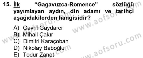 Çağdaş Türk Edebiyatları 2 Dersi 2013 - 2014 Yılı Tek Ders Sınav Soruları 15. Soru