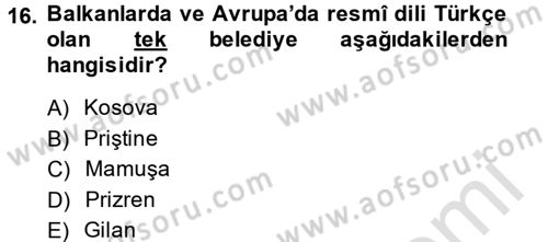 Çağdaş Türk Edebiyatları 2 Dersi 2013 - 2014 Yılı Tek Ders Sınav Soruları 16. Soru