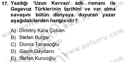 Çağdaş Türk Edebiyatları 2 Dersi 2013 - 2014 Yılı Tek Ders Sınav Soruları 17. Soru