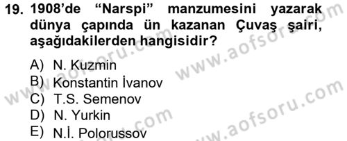 Çağdaş Türk Edebiyatları 2 Dersi 2013 - 2014 Yılı Tek Ders Sınav Soruları 19. Soru