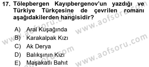 Çağdaş Türk Edebiyatları 2 Dersi 2015 - 2016 Yılı Tek Ders Sınav Soruları 17. Soru