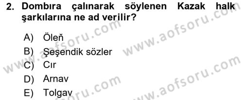 Çağdaş Türk Edebiyatları 2 Dersi 2015 - 2016 Yılı Tek Ders Sınav Soruları 2. Soru