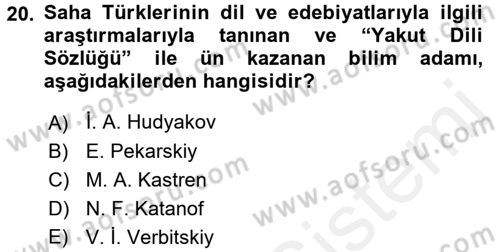Çağdaş Türk Edebiyatları 2 Dersi 2015 - 2016 Yılı Tek Ders Sınav Soruları 20. Soru