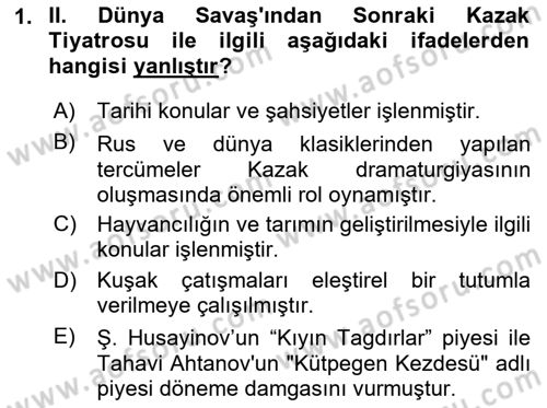 Çağdaş Türk Edebiyatları 2 Dersi 2018 - 2019 Yılı (Vize) Ara Sınav Soruları 1. Soru