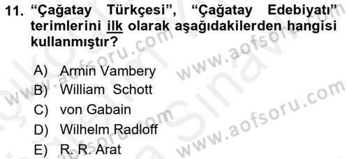 Çağdaş Türk Edebiyatları 2 Dersi 2018 - 2019 Yılı (Vize) Ara Sınav Soruları 11. Soru