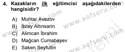 Çağdaş Türk Edebiyatları 2 Dersi 2018 - 2019 Yılı (Vize) Ara Sınav Soruları 4. Soru