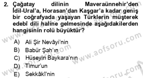 Çağdaş Türk Edebiyatları 2 Dersi 2021 - 2022 Yılı (Vize) Ara Sınav Soruları 2. Soru
