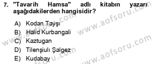 Çağdaş Türk Edebiyatları 2 Dersi 2021 - 2022 Yılı (Vize) Ara Sınav Soruları 7. Soru