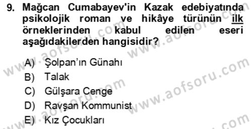 Çağdaş Türk Edebiyatları 2 Dersi 2021 - 2022 Yılı (Vize) Ara Sınav Soruları 9. Soru