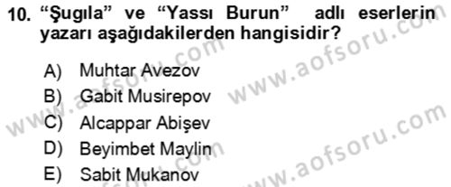 Çağdaş Türk Edebiyatları 2 Dersi 2023 - 2024 Yılı (Vize) Ara Sınav Soruları 10. Soru