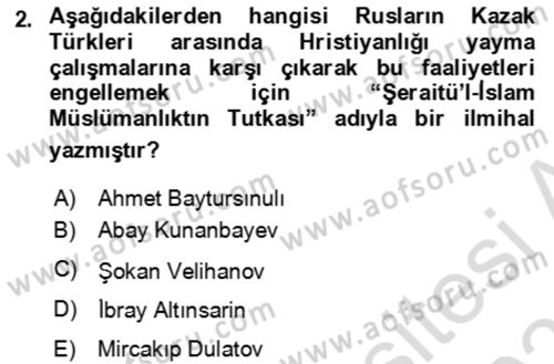 Çağdaş Türk Edebiyatları 2 Dersi 2023 - 2024 Yılı (Vize) Ara Sınav Soruları 2. Soru