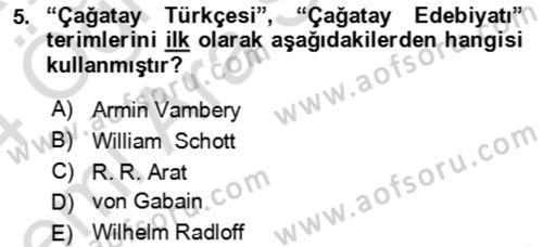 Çağdaş Türk Edebiyatları 2 Dersi 2023 - 2024 Yılı (Vize) Ara Sınav Soruları 5. Soru