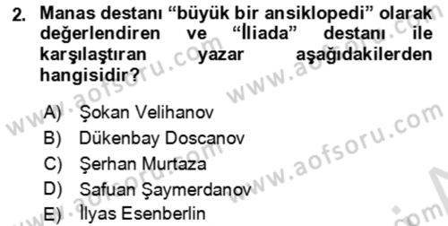 Çağdaş Türk Edebiyatları 2 Dersi 2023 - 2024 Yılı (Final) Dönem Sonu Sınav Soruları 2. Soru