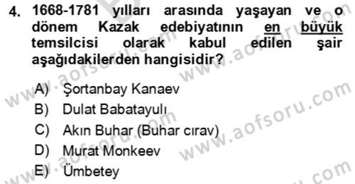 Çağdaş Türk Edebiyatları 2 Dersi 2023 - 2024 Yılı (Final) Dönem Sonu Sınav Soruları 4. Soru