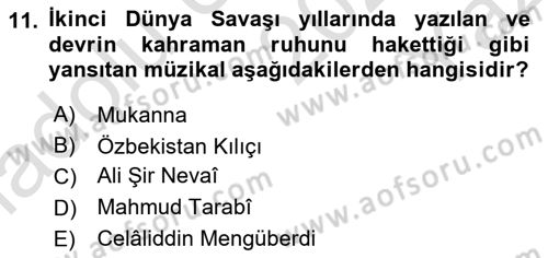 Çağdaş Türk Edebiyatları 2 Dersi 2024 - 2025 Yılı Yaz Okulu Sınav Soruları 11. Soru