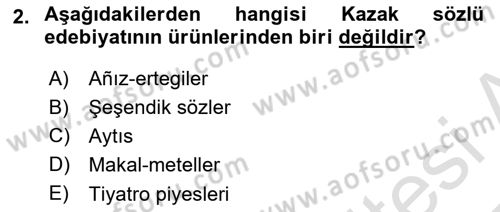 Çağdaş Türk Edebiyatları 2 Dersi 2024 - 2025 Yılı Yaz Okulu Sınav Soruları 2. Soru