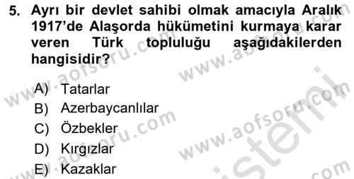 Çağdaş Türk Edebiyatları 2 Dersi Yaz Okulu Sınavı Deneme Sınav Soruları 5. Soru