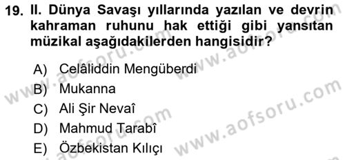 Çağdaş Türk Edebiyatları 2 Dersi 2025 - 2026 Yılı (Vize) Ara Sınav Soruları 19. Soru