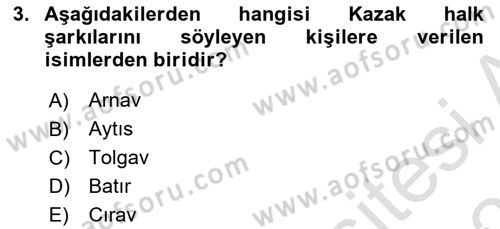 Çağdaş Türk Edebiyatları 2 Dersi 2025 - 2026 Yılı (Vize) Ara Sınav Soruları 3. Soru