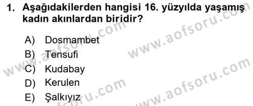 Çağdaş Türk Edebiyatları 2 Dersi 2025 - 2026 Yılı (Final) Dönem Sonu Sınav Soruları 1. Soru