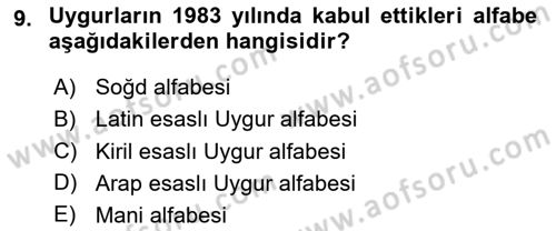 Çağdaş Türk Edebiyatları 2 Dersi 2025 - 2026 Yılı (Final) Dönem Sonu Sınav Soruları 9. Soru