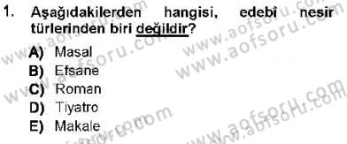 Cumhuriyet Dönemi Türk Nesri Dersi Ara Sınavı Deneme Sınav Soruları 1. Soru