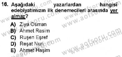 Cumhuriyet Dönemi Türk Nesri Dersi Ara Sınavı Deneme Sınav Soruları 16. Soru