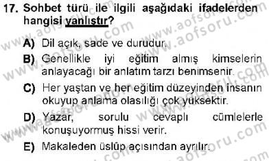 Cumhuriyet Dönemi Türk Nesri Dersi Ara Sınavı Deneme Sınav Soruları 17. Soru