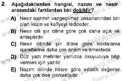 Cumhuriyet Dönemi Türk Nesri Dersi Ara Sınavı Deneme Sınav Soruları 2. Soru