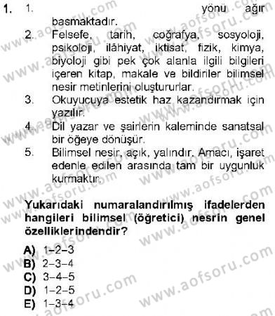 Cumhuriyet Dönemi Türk Nesri Dersi 2012 - 2013 Yılı (Final) Dönem Sonu Sınav Soruları 1. Soru