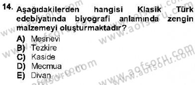 Cumhuriyet Dönemi Türk Nesri Dersi 2012 - 2013 Yılı (Final) Dönem Sonu Sınav Soruları 14. Soru