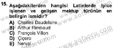 Cumhuriyet Dönemi Türk Nesri Dersi 2012 - 2013 Yılı (Final) Dönem Sonu Sınav Soruları 15. Soru