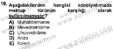 Cumhuriyet Dönemi Türk Nesri Dersi 2012 - 2013 Yılı (Final) Dönem Sonu Sınav Soruları 16. Soru