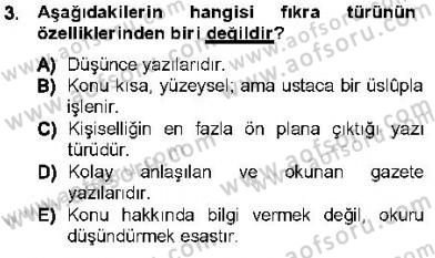 Cumhuriyet Dönemi Türk Nesri Dersi 2012 - 2013 Yılı (Final) Dönem Sonu Sınav Soruları 3. Soru