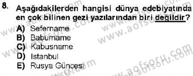 Cumhuriyet Dönemi Türk Nesri Dersi 2012 - 2013 Yılı (Final) Dönem Sonu Sınav Soruları 8. Soru