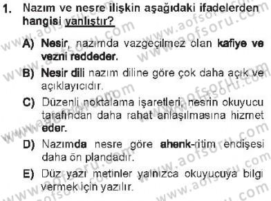 Cumhuriyet Dönemi Türk Nesri Dersi 2012 - 2013 Yılı Tek Ders Sınav Soruları 1. Soru