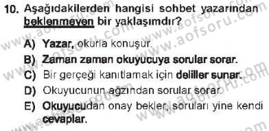 Cumhuriyet Dönemi Türk Nesri Dersi 2012 - 2013 Yılı Tek Ders Sınav Soruları 10. Soru