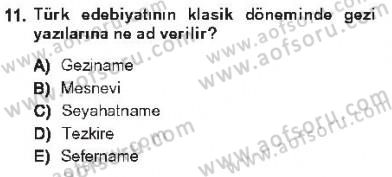 Cumhuriyet Dönemi Türk Nesri Dersi 2012 - 2013 Yılı Tek Ders Sınav Soruları 11. Soru